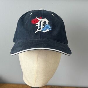 Detroit Tigers Lions Red Wings Triple Logo Yupoong Hat Navy Vintage